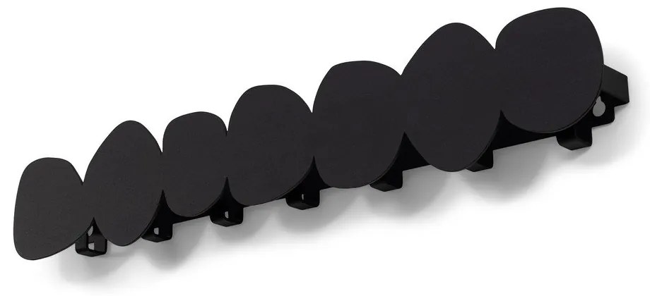 Черна метална стенна закачалка с рафт 80 cm Tumulo – Spinder Design