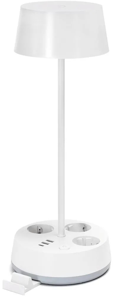 Aigostar - димируема LED настолна лампа с гнезда и USB LED/4,6W/230V бяла