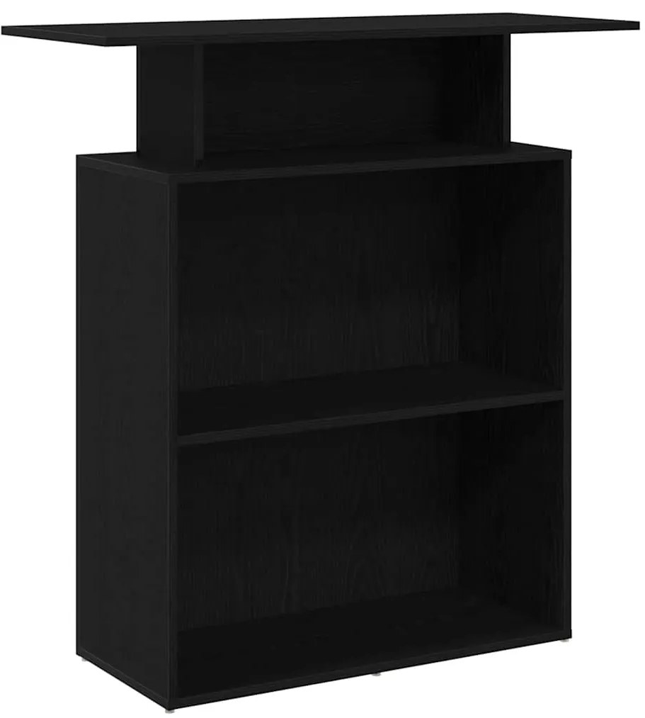 859052 vidaXL Рецепционно бюро, черно, 100x40x104 см, инженерно дърво