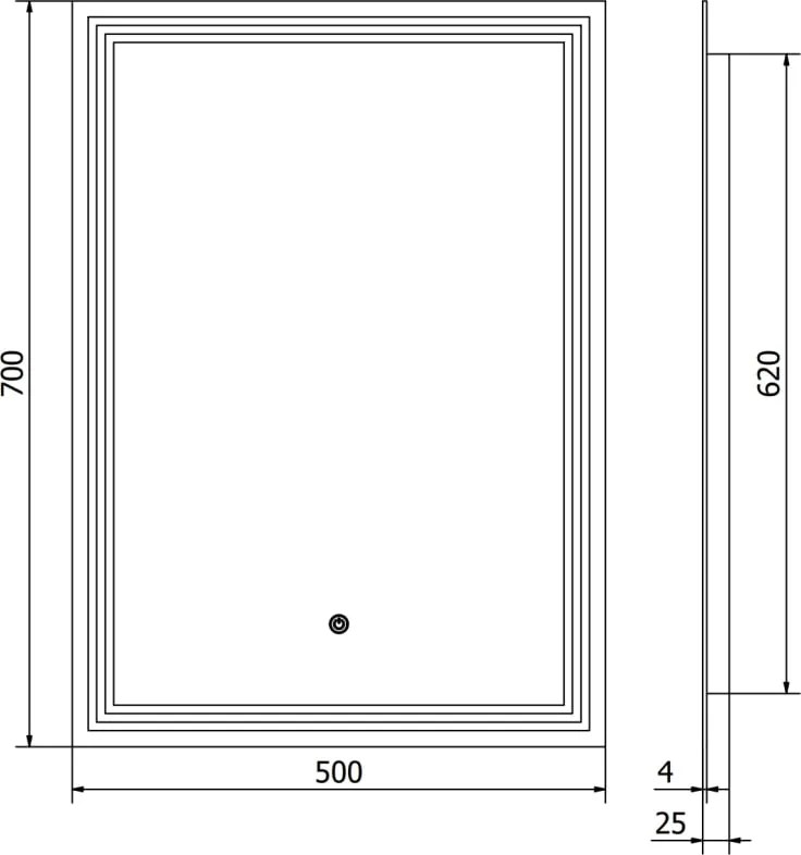 Mexen Taco осветено банско огледало 50 x 70 см, LED 6000K, анти-мъгла - 9805-050-070-611-00