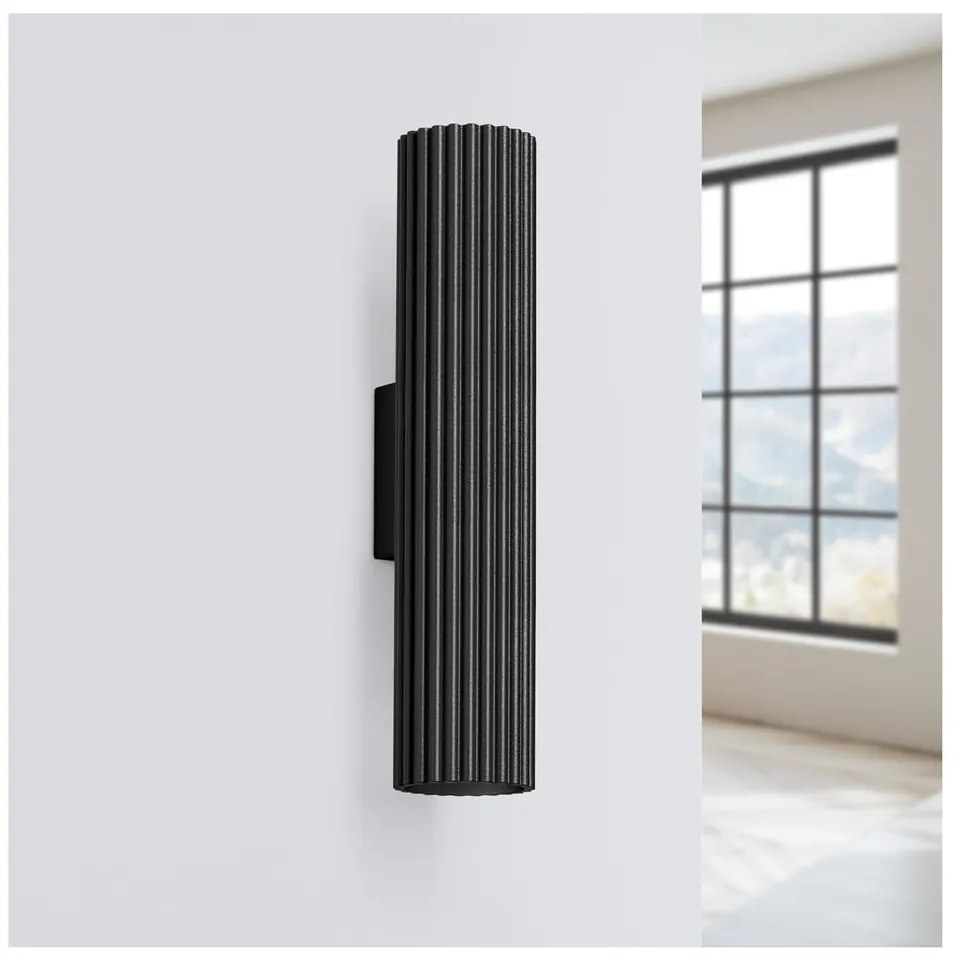 Черна стенна лампа Gleam – Sollux