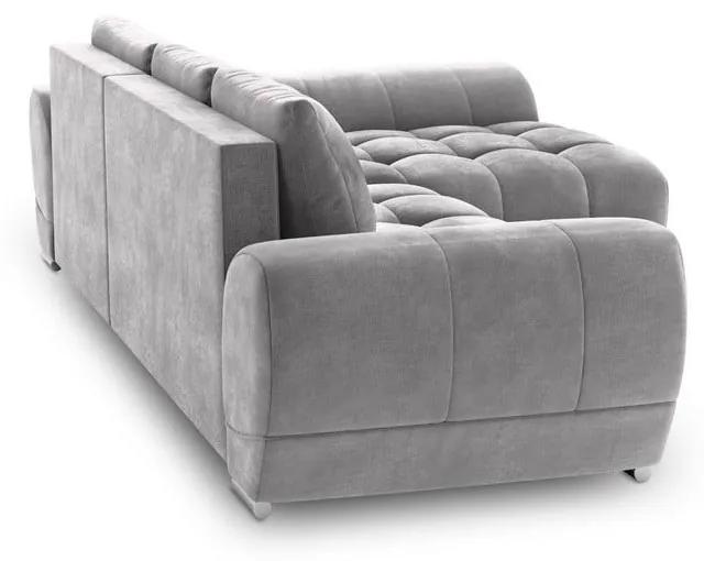 Светлосив ъглов диван с кадифена тапицерия , десен ъгъл Nuage - Windsor &amp; Co Sofas