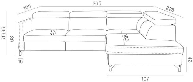 Ъгъл диван Coral-Right