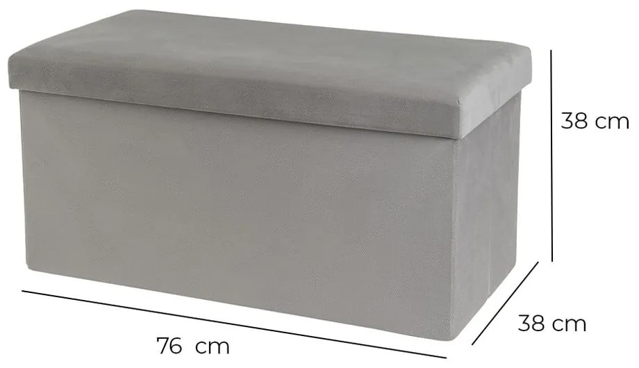 Светлосива кадифена табуретка Estela – Casa Selección