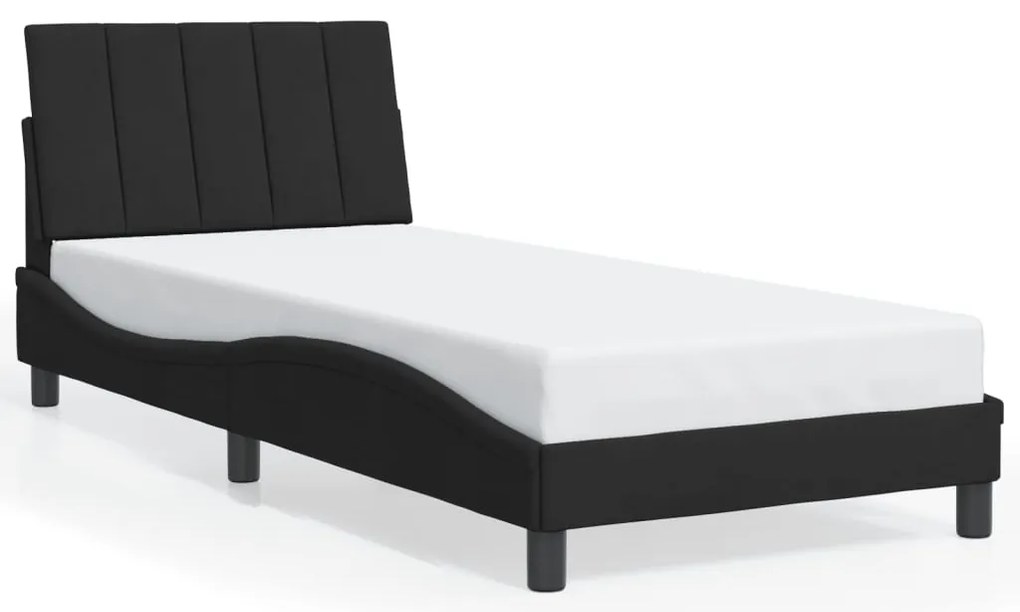 3207827 vidaXL Рамка за легло с табла, черна, 90x200 см, кадифе