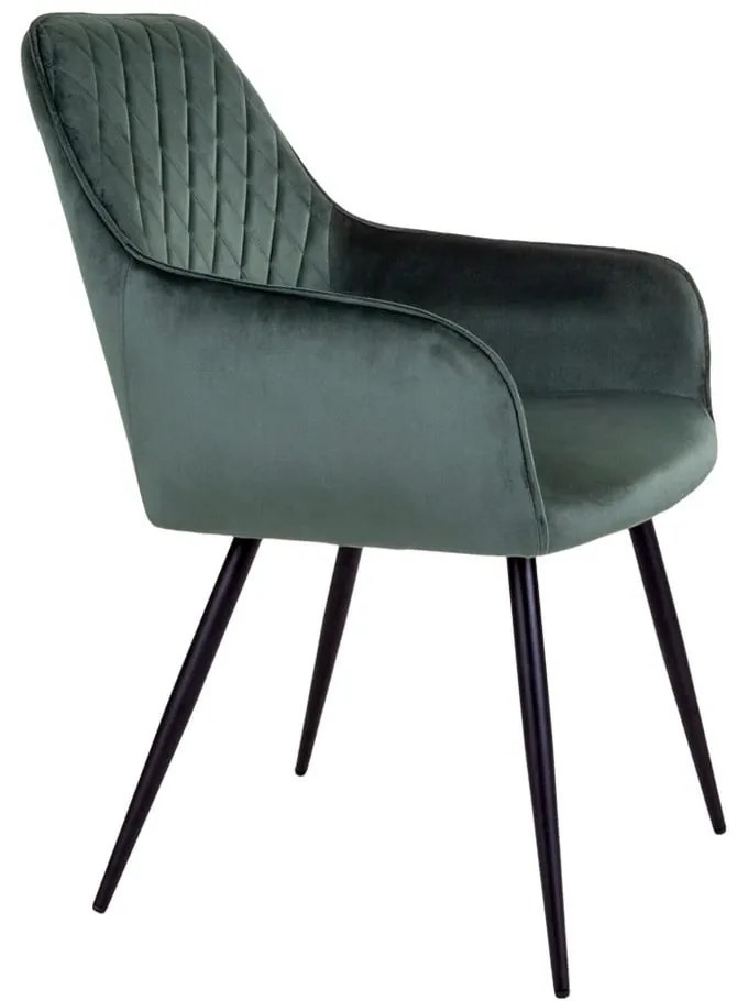 Тъмнозелени тапицирани трапезни столове в комплект 2 бр. Harbo – House Nordic