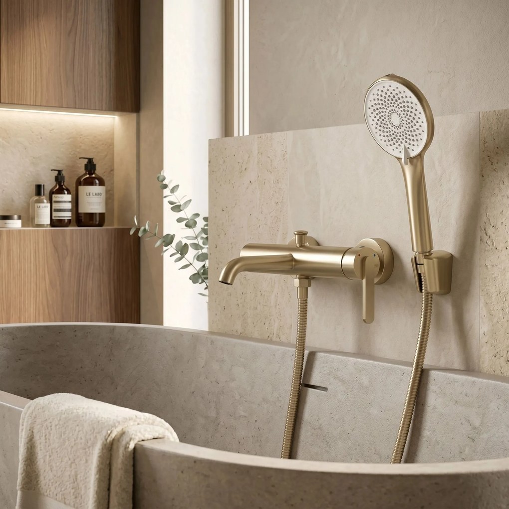 Смесител за вана Rea Ontario Side Brush Gold