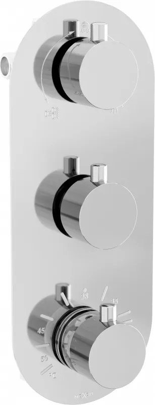 Mexen Kai термостатичен смесител за вана и душ с 3 изхода, хром - 77603-00