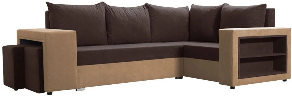 Ъглов диван Milano-Beige-Brown-Right