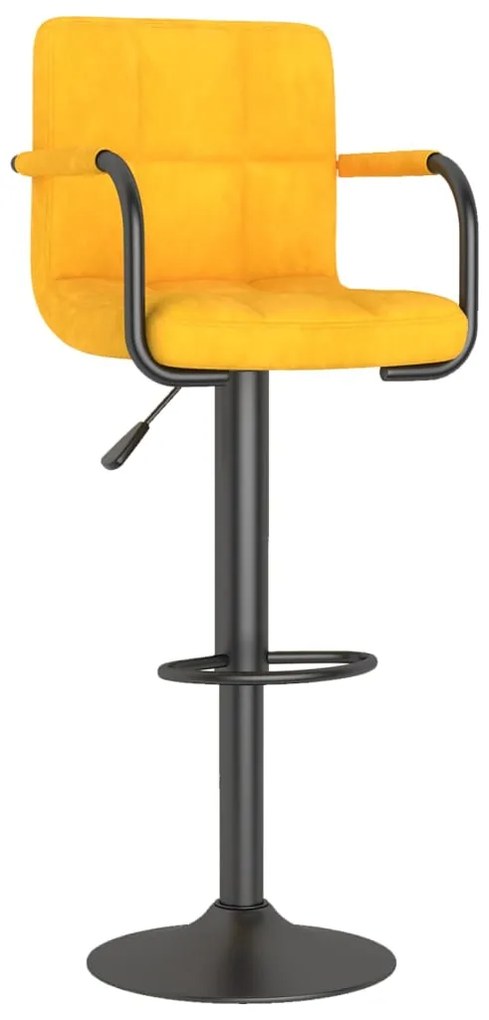 334655 vidaXL Бар табуретка, горчица жълто, кадифе