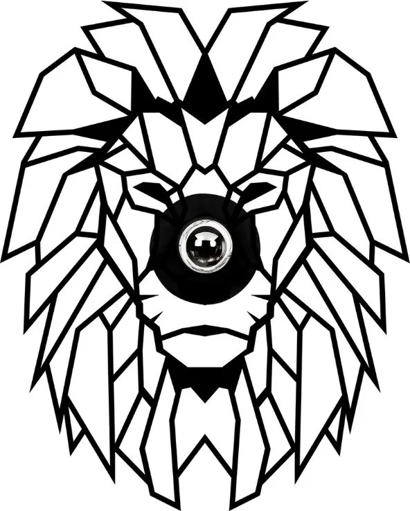 Стенно осветление Lion E27 в черен цвят 39x12x49см.
