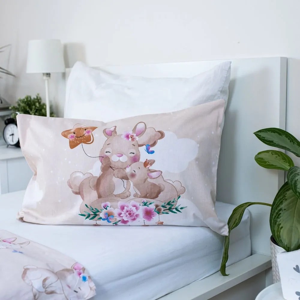 Жълто памучно детско спално бельо за детско креватче 100x135 cm Bunny "Star" – Jerry Fabrics