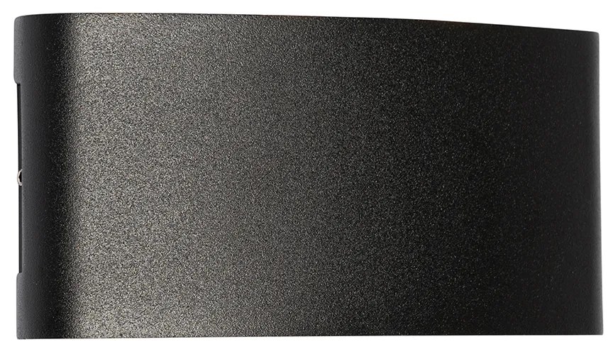 Външна стенна лампа черна с LED 6-светлина IP54 - Silly