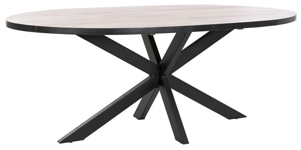 Трапезна маса DKD Home Decor Черен Естествен Метал Дърво манго 200 x 100 x 76 cm