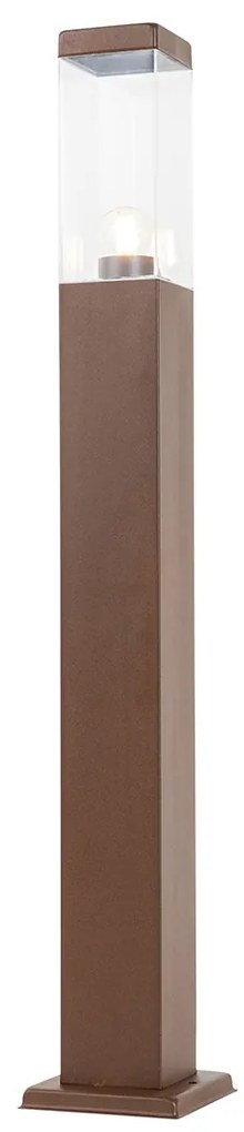 Модерен стълб за външна лампа ръждиво кафяв 80 см - Malios