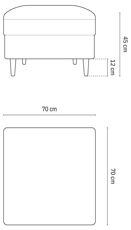 Светлосива кадифена табуретка Kyoto – Cosmopolitan Design