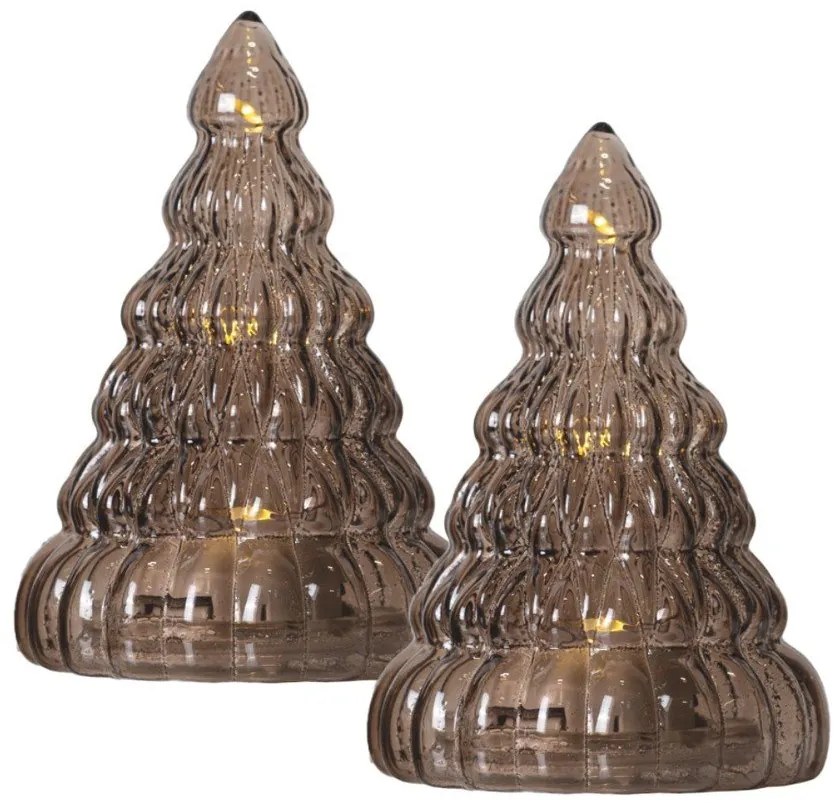 Тъмнокафяви светлинни декорации в комплект 2 бр. на батерии ø 6,5 cm Lucy Tree – Sirius