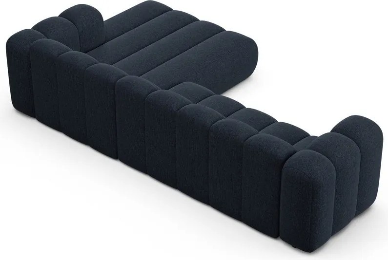 Тъмносин шенилов ъглов диван (десен ъгъл) Lupine – Micadoni