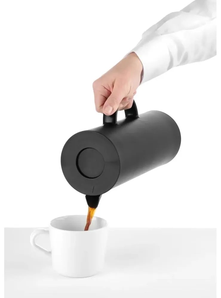 Черна термокана от неръждаема стомана , 1 л - Hendi