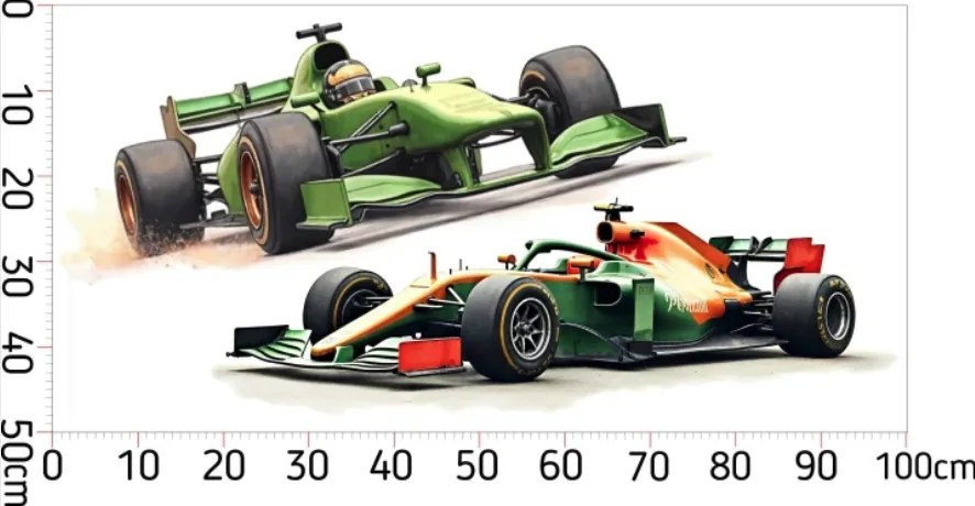 Декорация на стая за фен на F1 - стикер за стена на Формулата Šírka: 100 cm | Dĺžka: 200 cm