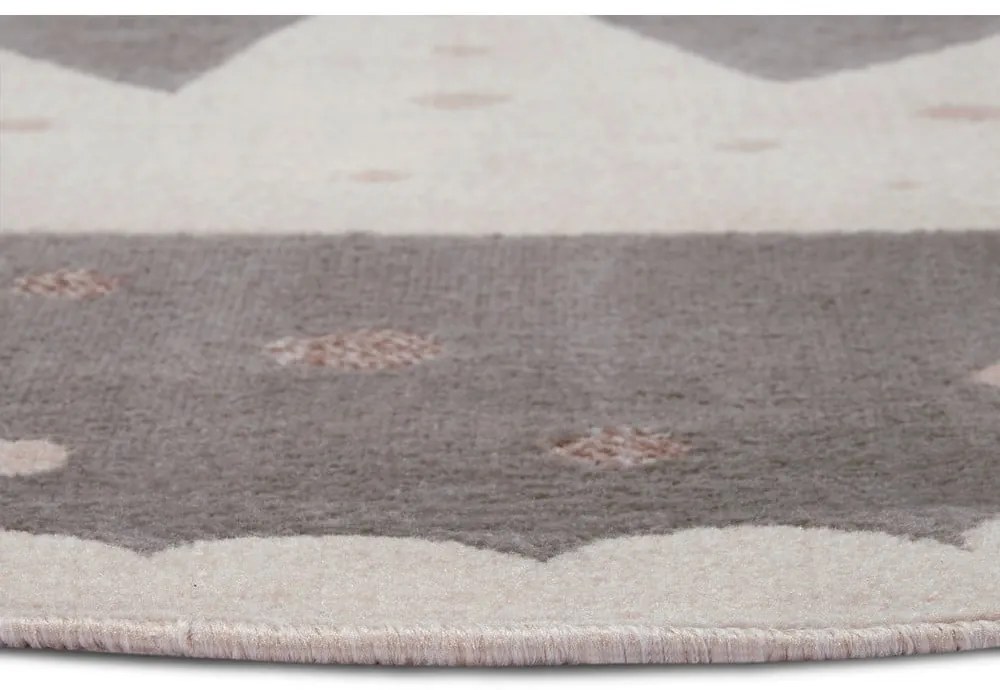 Сив детски килим ø 100 cm Crown - Hanse Home