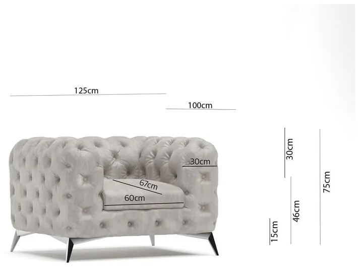 Светлосиво кадифено кресло Chelsea – Ropez