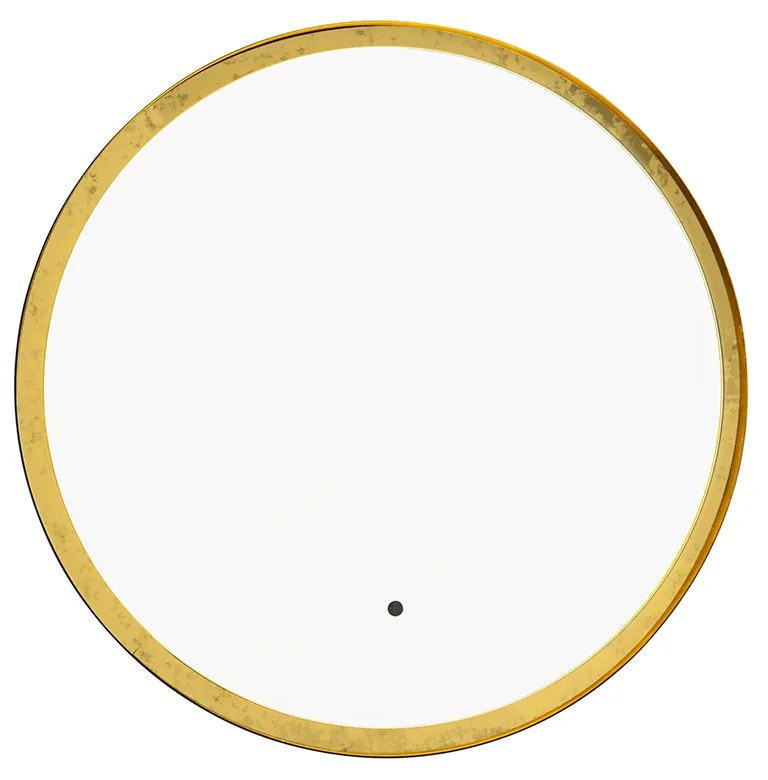 Огледало за баня черно със злато с LED и сензорен димер - Pim