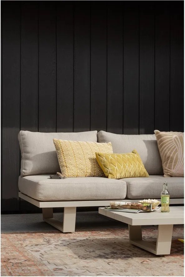 Сиво-бежов тапициран градински диван Bear – WOOOD