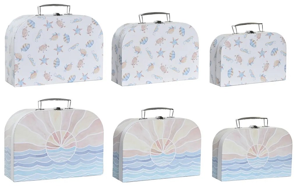 Комплект Декоративни Кутии DKD Home Decor Многоцветен Метал Картон 28 x 9,5 x 20 cm (2 броя)