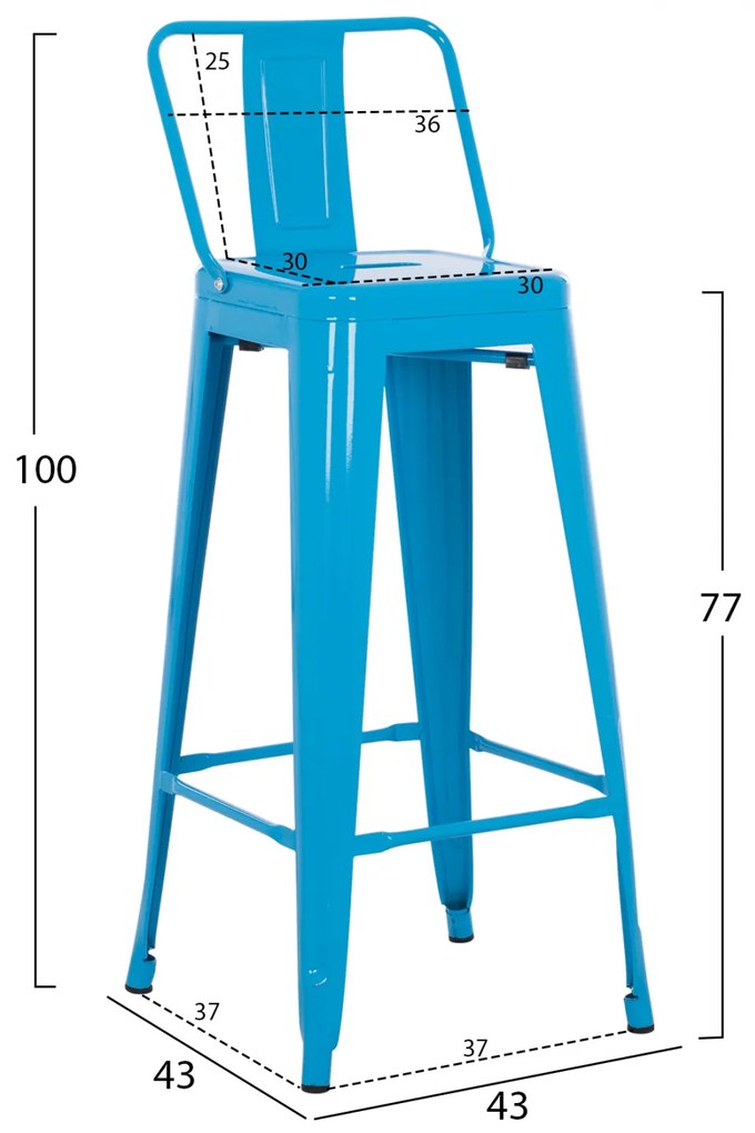 Бар стол Реликс HM8643.08 син цвят