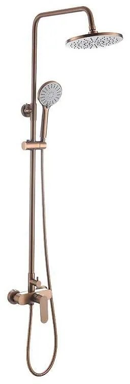 Душ система със смесител, пита, слушалка и шлаух Верона ICF 6237 BRUSH ROSE GOLD, Inter Ceramic