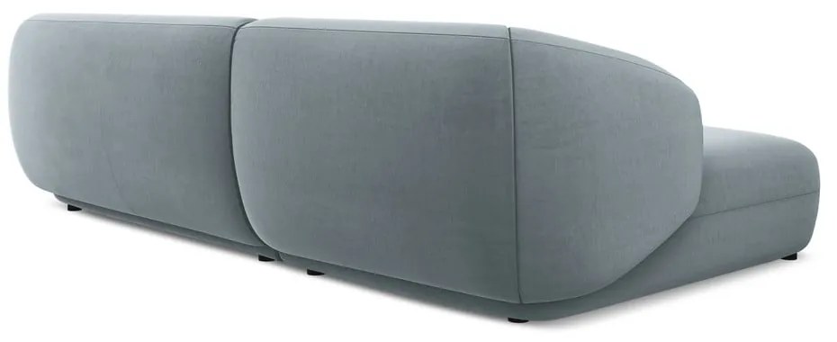 Светлосин кадифен ъглов диван (ляв ъгъл) Moana – Makamii