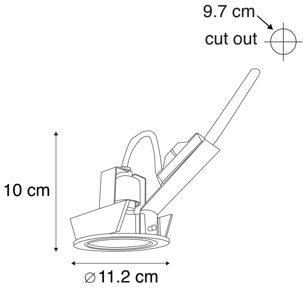 Комплект от 6 модерни черни наклоняеми вградени прожектора AR70 - Cisco