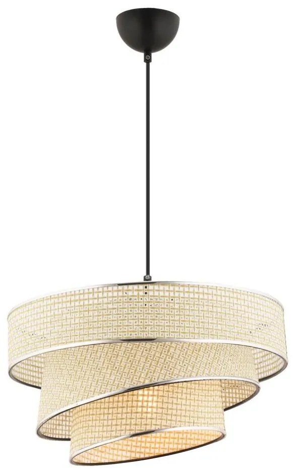 Пендант на кабел COUPER 1xE27/60W/230V кремав/лъскав хром