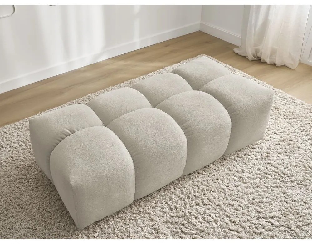 Бежова табуретка от прежда с примки от букле Everest – Bobochic Paris