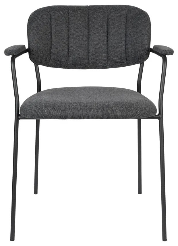 Антрацитни трапезни столове в комплект от 2 Jolien - White Label