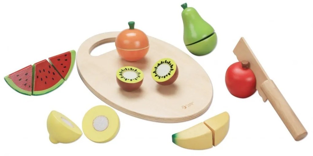 Classic world  -  Детски дървен комплект за рязане - плодове