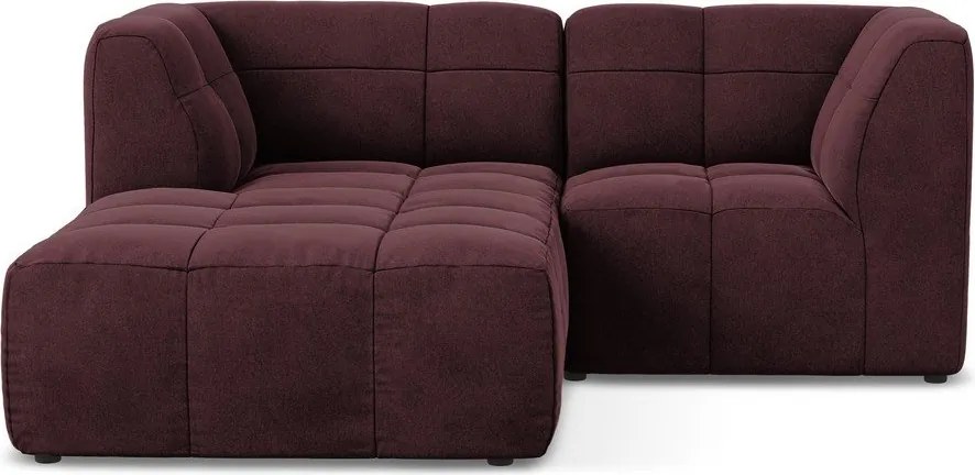 Бордо кадифен ъглов диван (ляв ъгъл) Aloha – Makamii