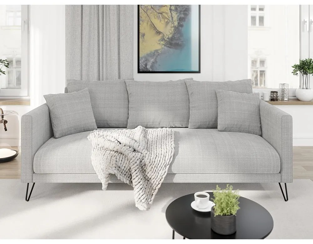 Светлосив шенилов диван 200 cm Freya – Ropez