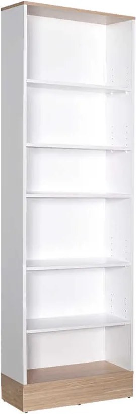 Книжна рафт в цвят дъб - бял 60x26x197см.