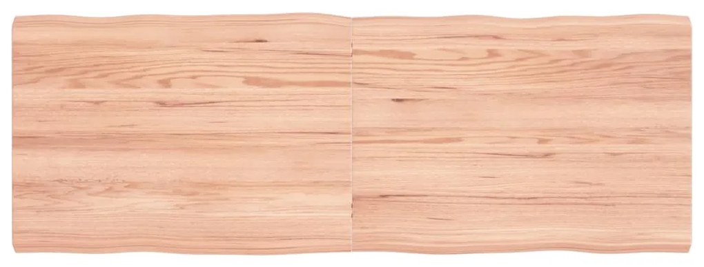 363964 vidaXL Плот за маса светлокафяв 140x50x(2-4) см обработен масивен дъб