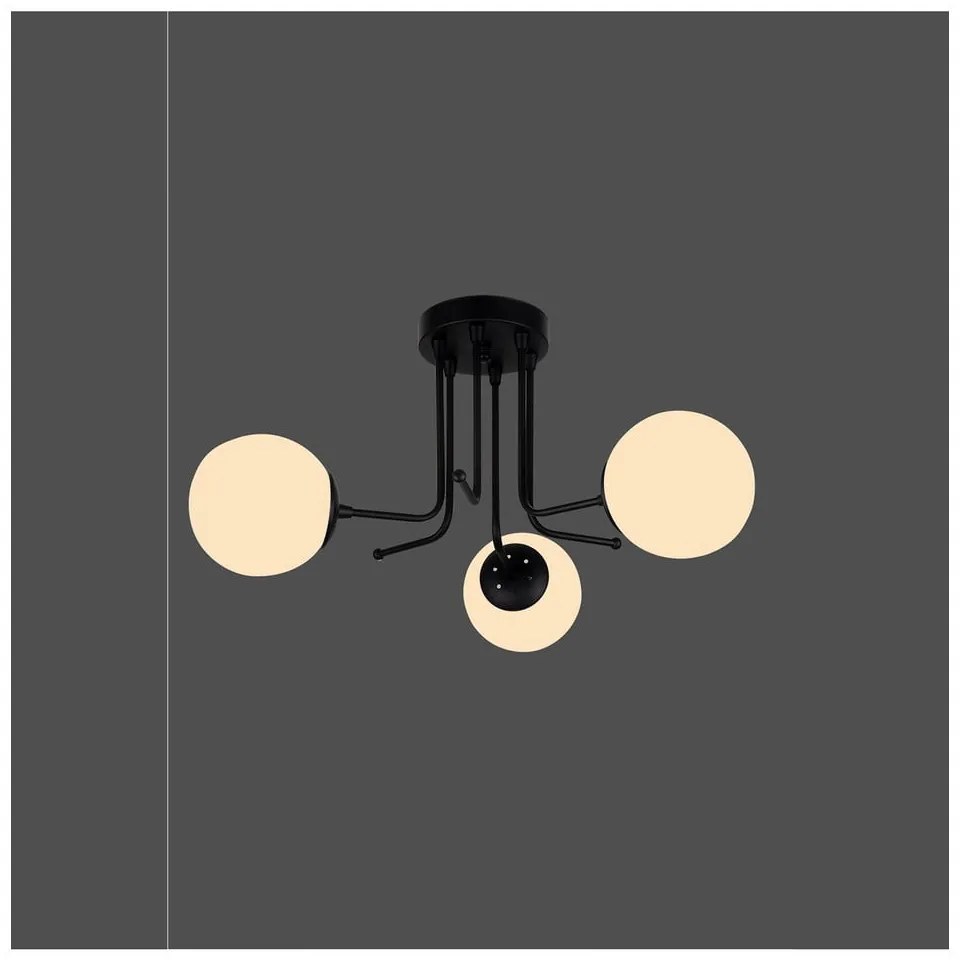 Черно таванно осветително тяло, височина 34 cm Star - Squid Lighting