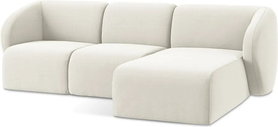 Бежов кадифен ъглов диван (десен ъгъл) Lani – Makamii