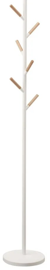 Бяла подова закачалка с детайли от букова дървесина Закачалка за стълб Plain - YAMAZAKI