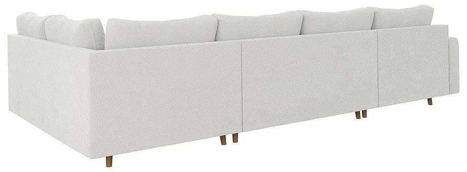 Кремав ъглов диван от плат букле (ляв ъгъл/"U" форма) Ariella – Ropez