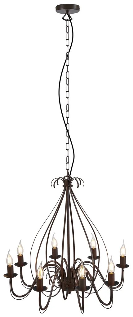 Класически полилей ръждивокафяв 8 светлини - Giuseppe