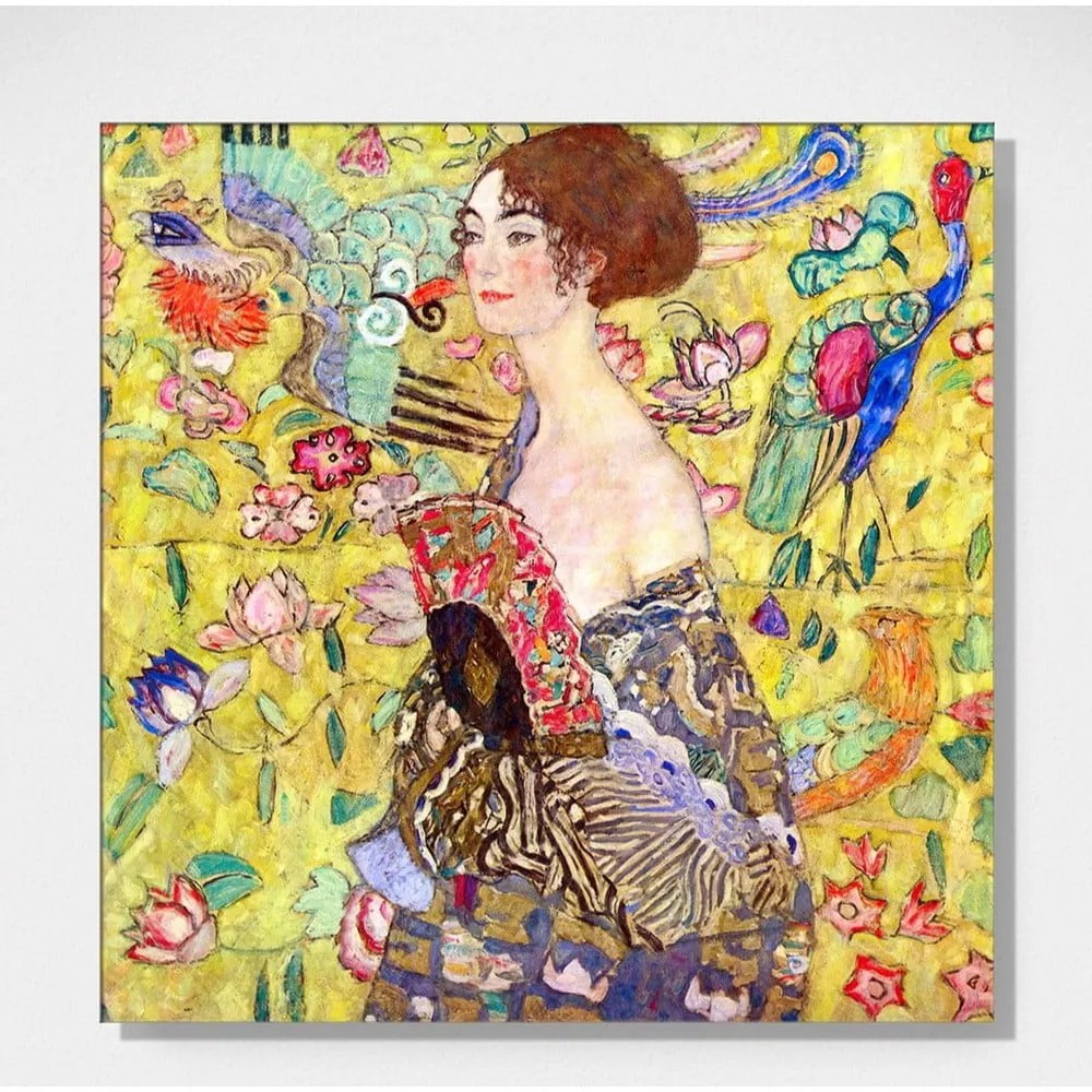 Репродукция на Густав Климт - Дама с ветрило, 50 x 50 cm Lady with fan - Fedkolor