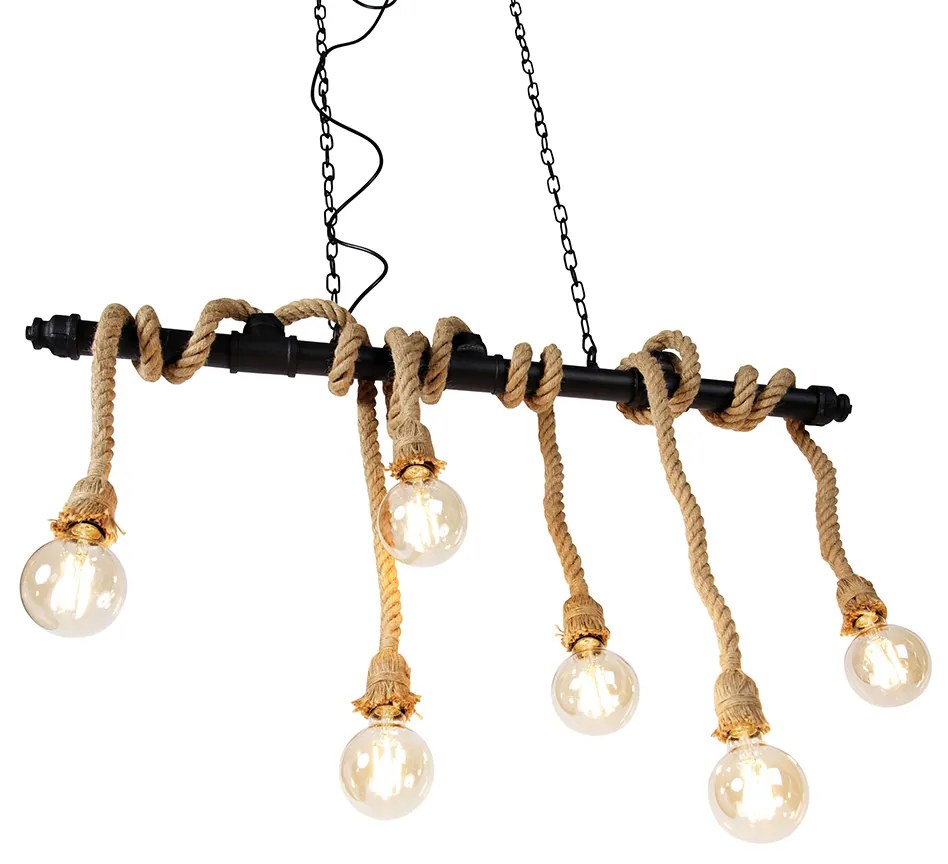 Интелигентен висящ аплик черен 6-светлина с Wi-Fi G95 - Plural