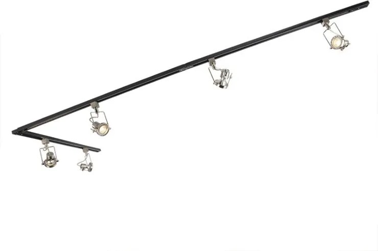 Интелигентна 1-фазна релса черна със стомана, вкл. 5 WiFi GU10 - Iconic Suplux