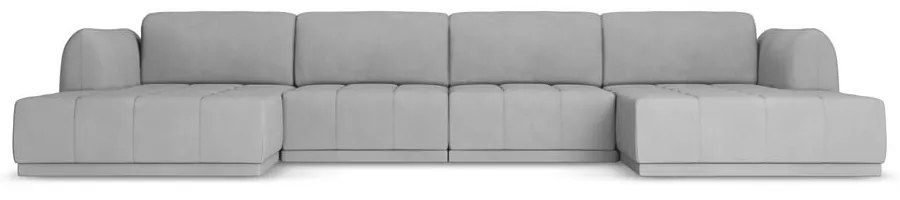 Светлосив ъглов диван Hoku – Makamii
